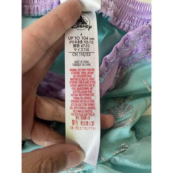 Disney Store Little Mermaid Ariel Dress Skirt Halloween Costume Sz 4 4T - Picture 5 of 8